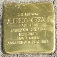 Pietra d’Inciampo di Alfredo Vezzani in via Monteverdi 18 a Milano