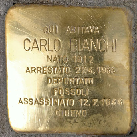 Carlo Bianchi - Pietre d'inciampo - Milano -2021