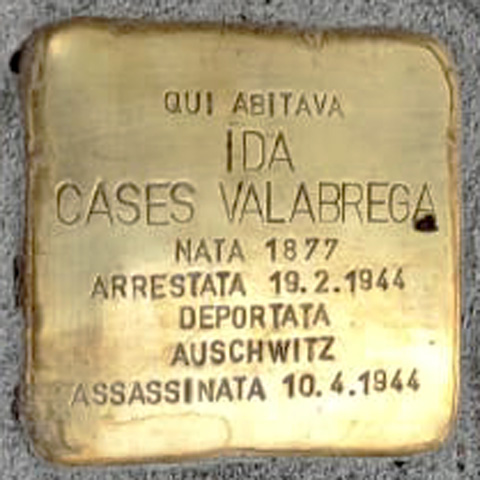 Pietra d'inciampo di Ida Cases Valabrega in via Crespi, 3 -Milano
